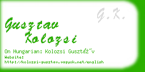 gusztav kolozsi business card